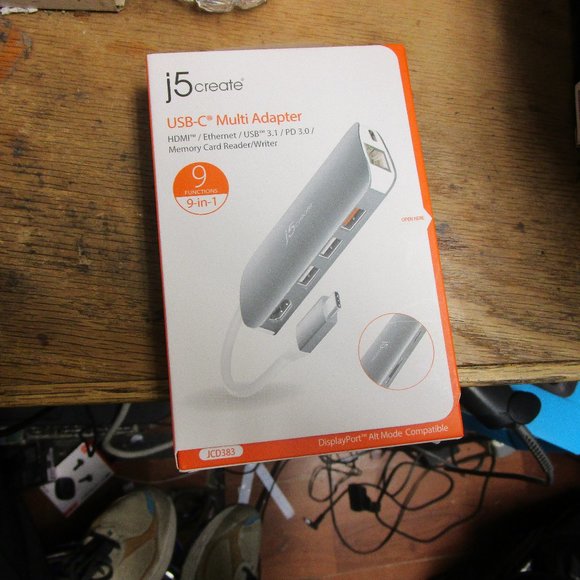 j5create USB-C Multi Adapter 9in1 HDMI Ethernet USB 3.1 PD 3. Memory Card - Picture 1 of 1